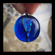 Load image into Gallery viewer, glass pendants blue zing sparkles