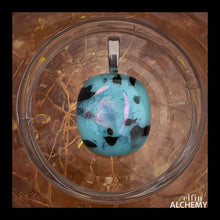 Load image into Gallery viewer, elfin alchemy medium turquoise abstract glass pendant, handcrafted in Lancashire