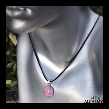 Load image into Gallery viewer, elfin alchemy dazzling pink abstract sparkles medium glass pendant handcrafted for you in Lancashire
