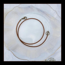 Load image into Gallery viewer, natural mid brown superior quality Greek leather cord for your glass pendants, choice of 3 lengths, handmade in Lancashire by elfin alchemy
