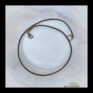 dark brown superior quality Greek leather cord for your glass pendants, choice of 3 lengths, handmade in Lancashire by elfin alchemy