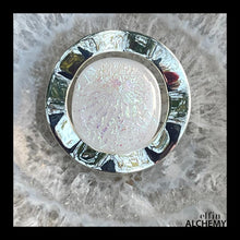 Load image into Gallery viewer, elfin alchemy unique large white sparkles glass brooch handcrafted for you in Lancashire
